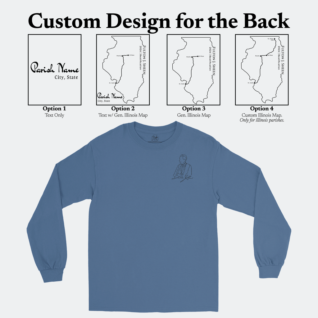 Custom Ink Long Sleeve Shirt - Ven. Fulton J. Sheen (Matte Black)