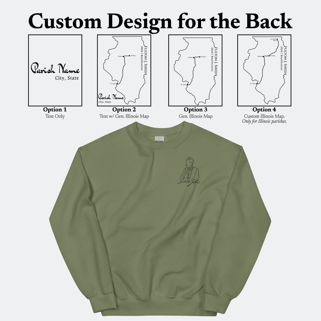 Custom Ink Sweatshirt - Ven. Fulton J. Sheen (Matte Black)