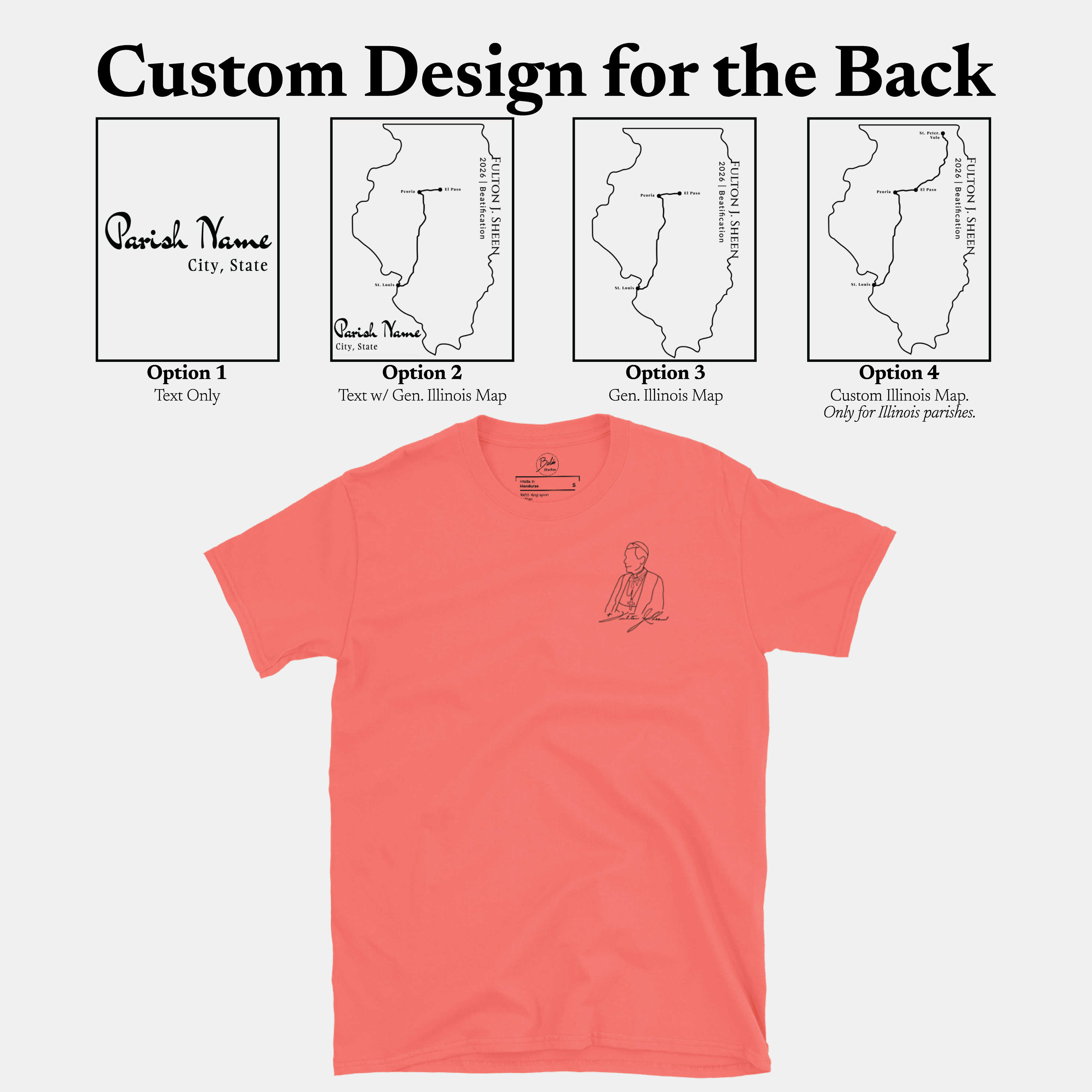 Custom Ink T-Shirt - Ven. Fulton J. Sheen (Matte Black)