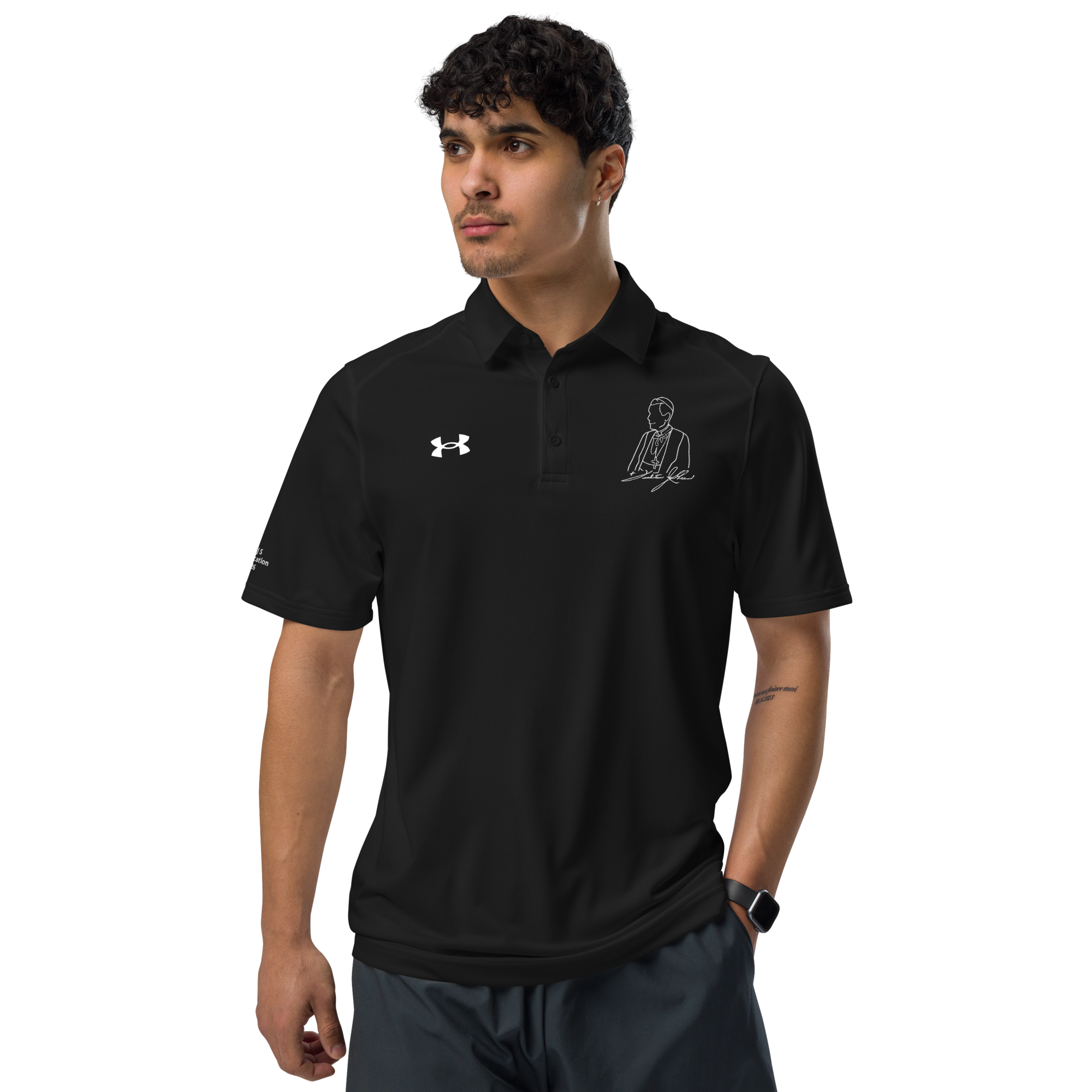 Premium Polo - Ven. Fulton J. Sheen (Stitched White)