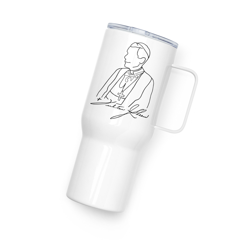 Travel mug with a handle +FJS Signature