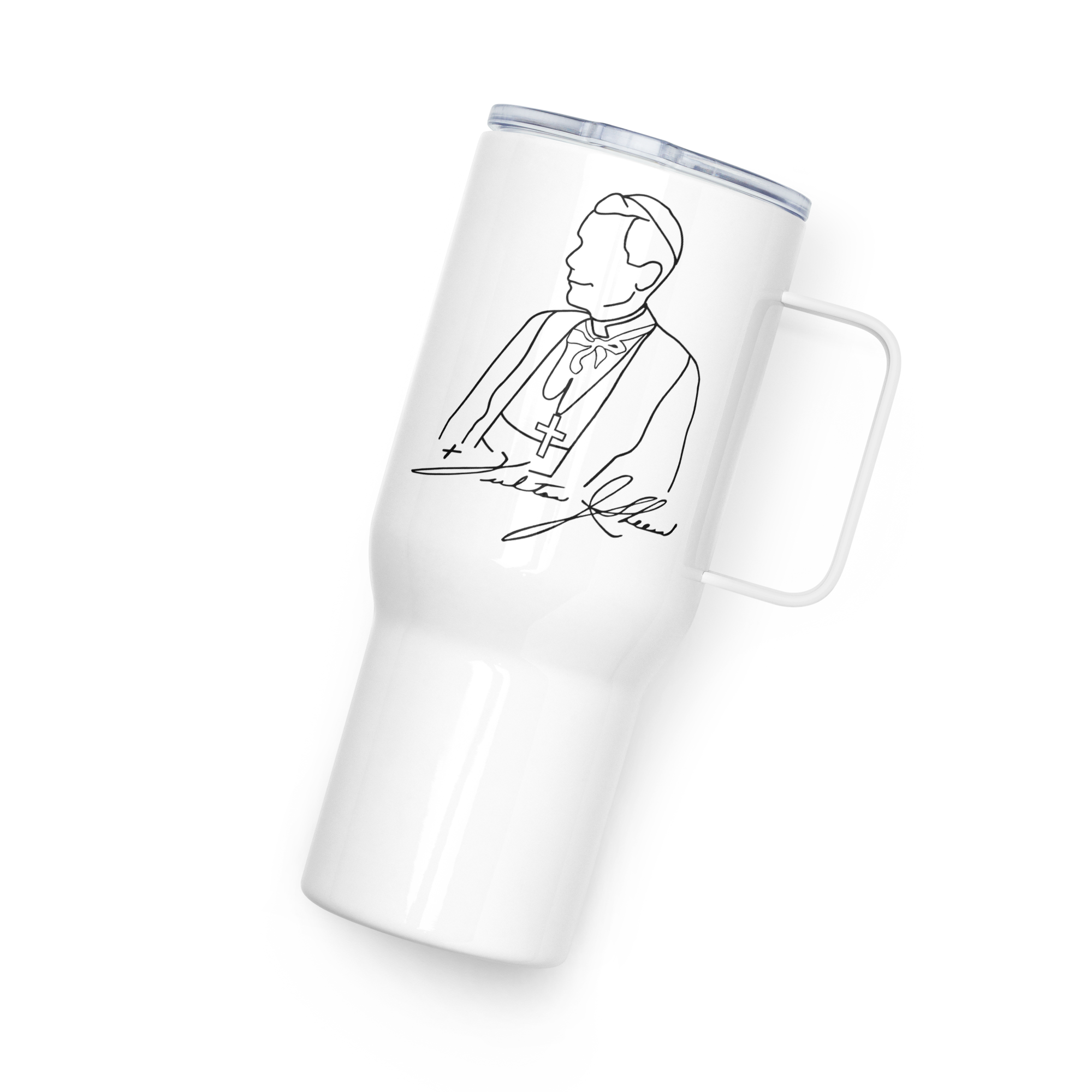 Travel mug with a handle +FJS Signature