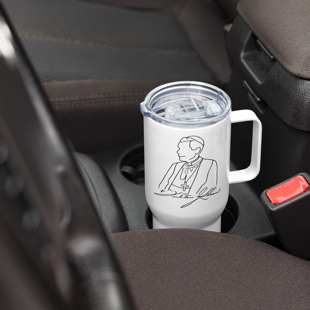 Travel mug with a handle +FJS Signature