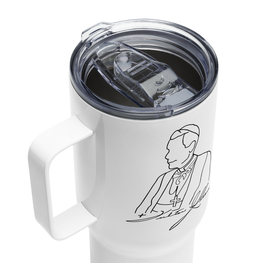 Travel mug with a handle +FJS Signature