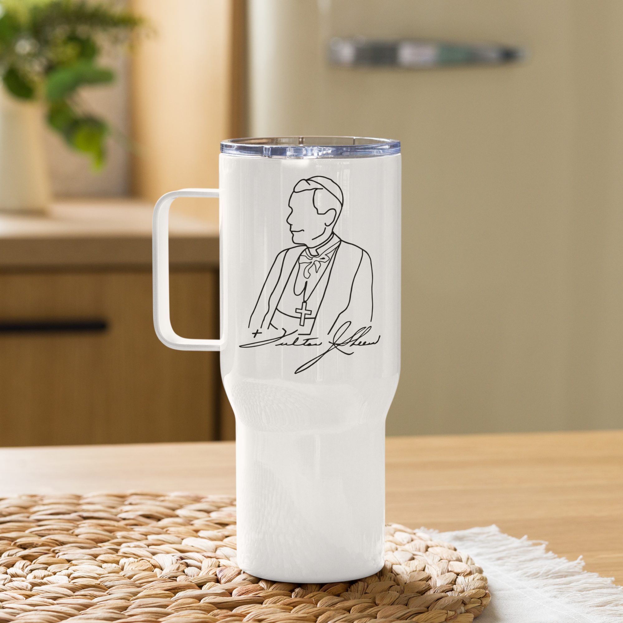 Travel mug with a handle +FJS Signature