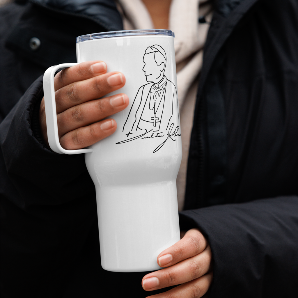 Travel mug with a handle +FJS Signature